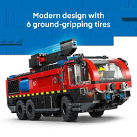 Thumbnail for LEGO City Airport Fire Truck Kids Building Toy - Pretend Play Emergency Vehicle for Boys & Girls, Ages 7+ - Fire Engine Toy W/ 4 Firefighter Minifigures - Gift Idea for Birthdays - 60499