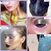 Thumbnail for DAGEDA Body Glitter Gel, Roll-on Face Glitter for Mermaid Makeup Festival Rave Accessories, Holographic Hair Glitter Gel,Body Shimmer Halloween Makeup for Rave Party (Sparkling Pink)