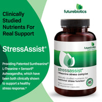 Thumbnail for Futurebiotics Stressassist L-theanine Ashwagandha and Rhodiola Rosea Stress Complex - Natural Nutritional Stress Function, 90 Vegetarian Capsules