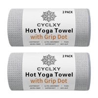 Thumbnail for CYCLXY 2 Pack Hot Yoga Towel with Grip Dot，Stickyfiber Yoga Mat Towels Non Slip for Hot Yoga,Absorbent Microfiber Sweat Anti-Slip Cover,Bikram,Pilates,Exercise,Fitness