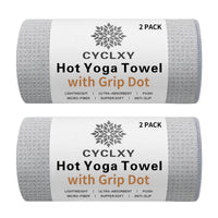 Thumbnail for CYCLXY 2 Pack Hot Yoga Towel with Grip Dot?Stickyfiber Yoga Mat Towels Non Slip for Hot Yoga,Absorbent Microfiber Sweat Anti-Slip Cover,Bikram,Pilates,Exercise,Fitness