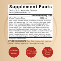 Thumbnail for Fruit and Veggies Supplement – 480 Total Vegetarian Capsules | Balance of Natural 40 Whole Fruits & Veggies Blend | Fresh Superfood Formula with Vitamins and Minerals – Non-GMO