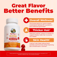 Thumbnail for MaryRuth's Multivitamin + Hair Growth Gummies | with Lustriva® | Biotin 10000mcg | B Vitamins | Formulated for Thicker Hair, Wrinkles, Fine Lines, Skin Care | Ages 18+ | 30 Servings