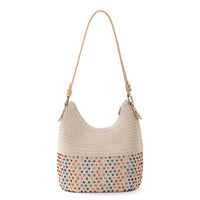 Thumbnail for The Sak Womens Hand-crochet, Soft & Slouchy Silhouette, Timeless Elevated Design Sequoia Hobo Bag In Crochet, Shoulder Purse, Ecru Multi Bead, Ecru Multi Bead