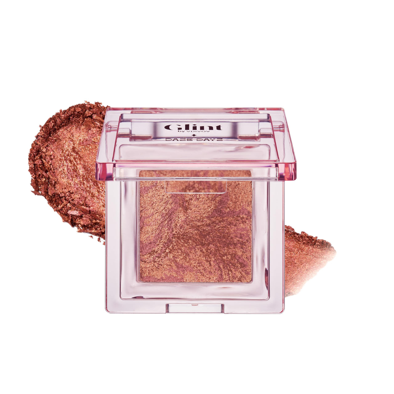 Glint Marble Highlighter (Sunset Bronze, 0.08oz) - Korean Makeup. Inspired Baked for Smooth, Radiant Glow, Long-Lasting Wear. Enriched with Micro Pearl Particles