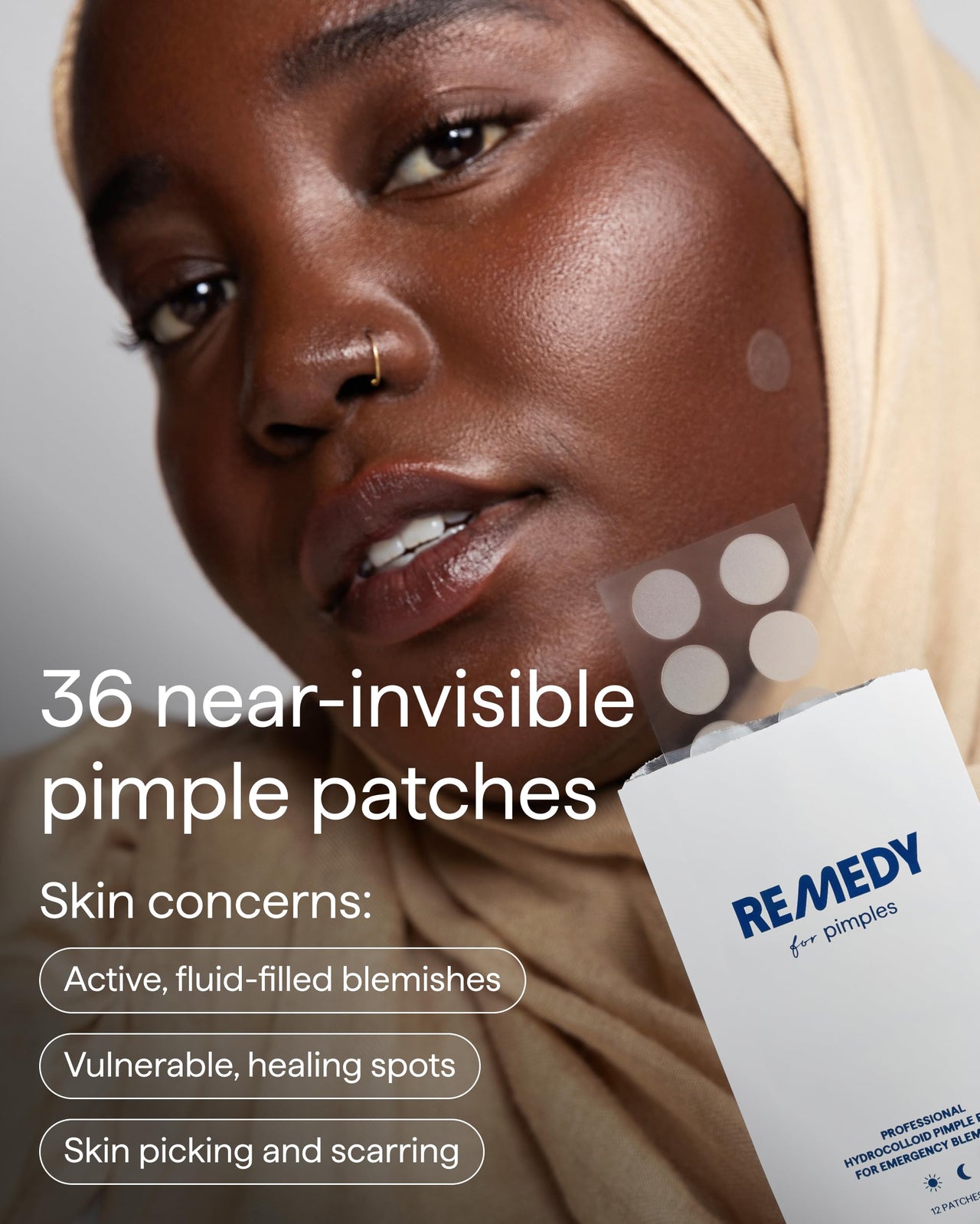 Remedy for Pimples | 36 Hydrocolloid Pimple Patches for Blemishes, Zits, Spot Concealing | Near-Invisible Medical-grade Blemish Patches | By Dermatologist Dr. Shah