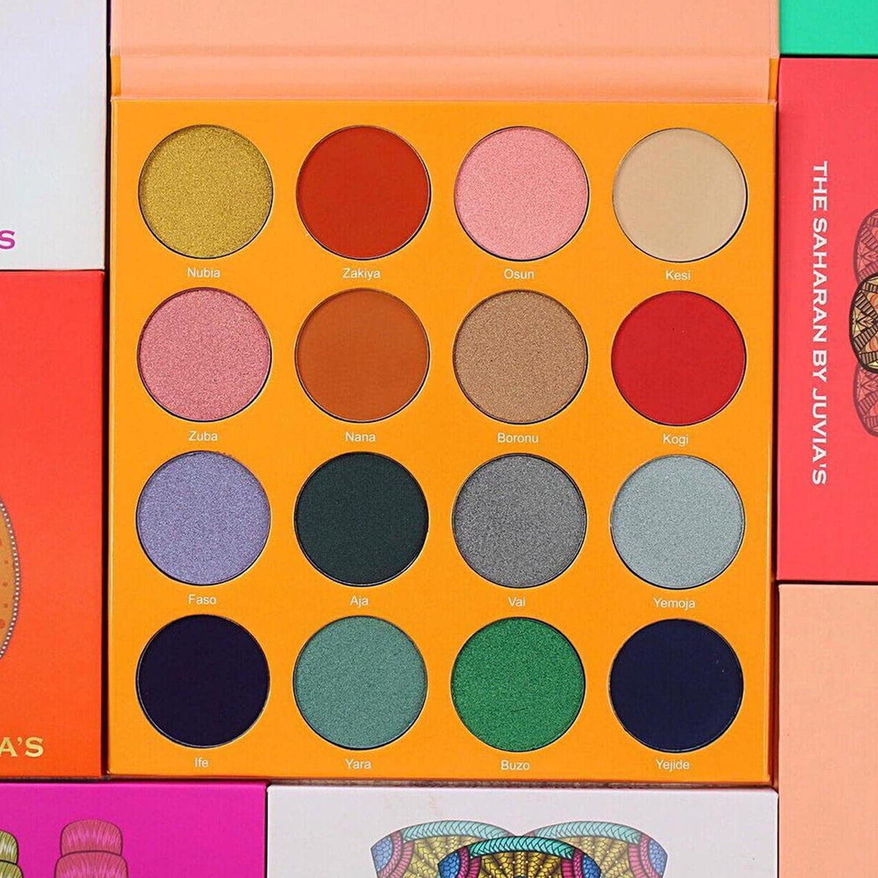 Juvia's Place Palette The Magic Mini - Bright and Bold Red, Shades of 16, Professional Eye Makeup, Pigmented Palette, Makeup Palette for Eye Color & Shine