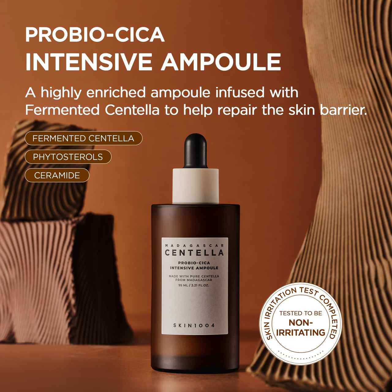 SKIN1004 Probio Cica Intensive Ampoule, Centella Serum for Face with Ceramide, Facial Serum for Nourishing & Soothing, Centella Ampoule for Skin Barrier Support, Korean Skin Care, 1.69fl.oz / 50ml