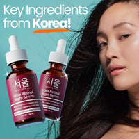 Thumbnail for SeoulCeuticals 1% Korean Retinol Night Serum for Face - 97.5% Snail Mucin + Hyaluronic Acid + Bakuchiol, Cruelty Free K Beauty for Sensitive Skin 1oz