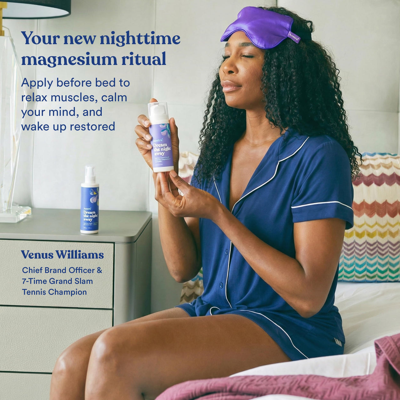 ASUTRA Dream the Night Away Magnesium Lotion for Sleep, Magnesium Cream for Sleep with Melatonin & Shea Butter, Nighttime Lotion Relaxation (Lemongrass, 3.4 fl oz)