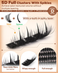Thumbnail for Goddvenus Manga Lash Clusters With Spikes Wispy Cluster Eyelash Extensions Fluffy Anime Eyelashes Clusters Reusable Faux Mink Fairy Individual Lash Extension (D Curve 12-18mm 204 pieces)