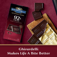 Thumbnail for GHIRARDELLI INTENSE DARK 92% Cacao Chocolate Bars, 3.17 oz Bar (Pack of 12) – Premium Extra Dark Chocolate for Gifting & Sharing