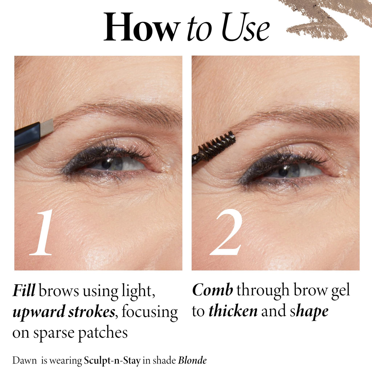 LAURA GELLER NEW YORK Sculpt-n-Stay Waterproof Brow Pencil & Gel- Taupe