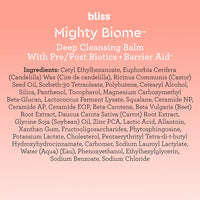 Thumbnail for Bliss Mighty Biome Deep Cleansing Balm - 3.0 Oz - Dissovlves Waterproof Makeup & Impurities - Pre/Post Biotics + Barrier Aid - Antioxidants Balance Skin Barrier - Clean - Vegan