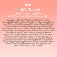 Thumbnail for Bliss Mighty Biome Deep Cleansing Balm - 3.0 Oz - Dissovlves Waterproof Makeup & Impurities - Pre/Post Biotics + Barrier Aid - Antioxidants Balance Skin Barrier - Clean - Vegan