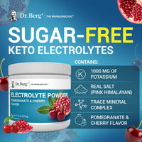Thumbnail for Dr. Berg Zero Sugar Hydration Keto Electrolyte Powder - Enhanced w/ 1000 mg of Potassium & Real Pink Himalayan Salt (NOT Table Salt) - Pomegranate and Cherry Hydration Drink Supplement - 50 Servings