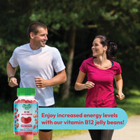 Thumbnail for Human Beanz Methylated Vitamin B12, Jelly Bean Gummies for Adults, Brain Health and Energy Booster, Healthy Hair, Skin, and Nails, Nutritional Vegetarian Supplements, 120 Jelly Beans
