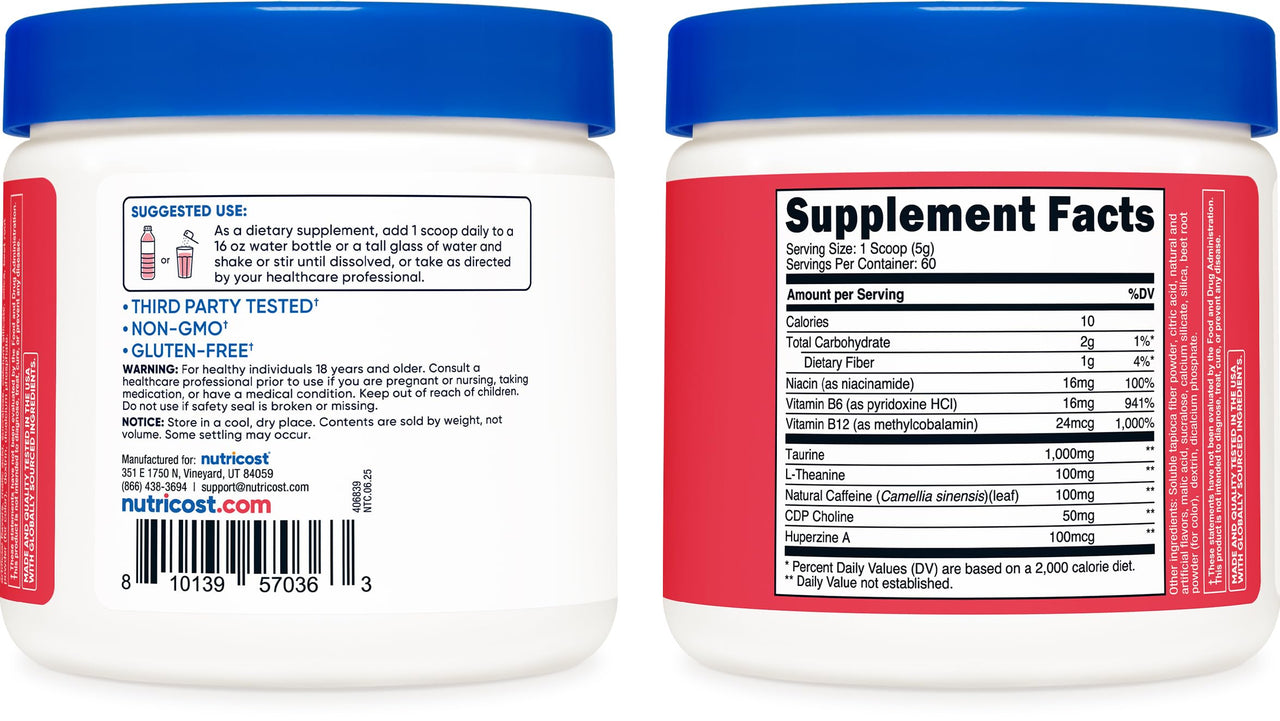 Nutricost Energy Complex (Strawberry Kiwi) (60 Servings) - Clean Energy Powder, 300g Dietary Supplement