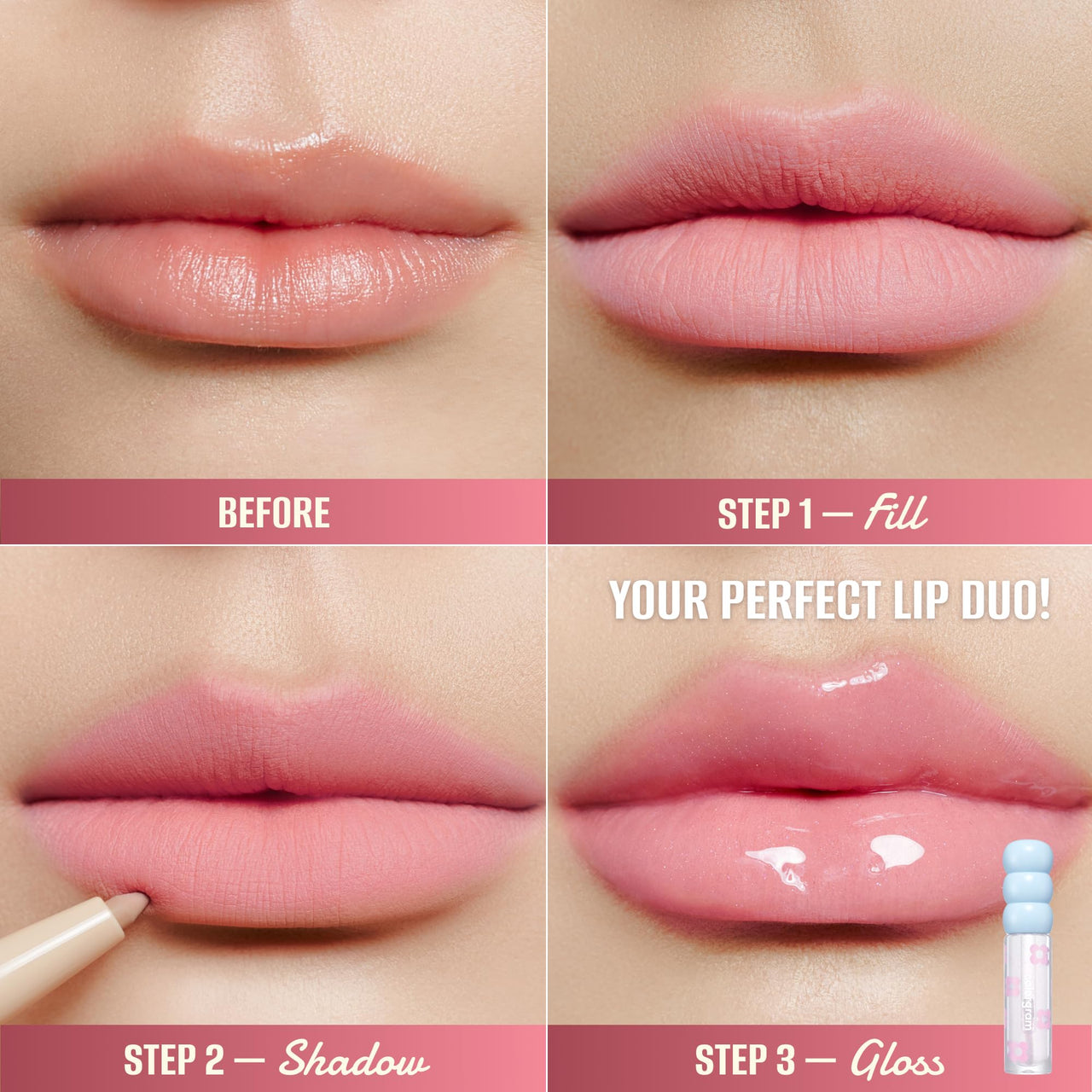 COLORGRAM All In One Over-Lip Maker 01 Warm Peach | Versatile Lip Liner & Contour with Natural Shades, Matte finish, Bigger and Fuller Lips, Plumping effect, Smooth creamy texture