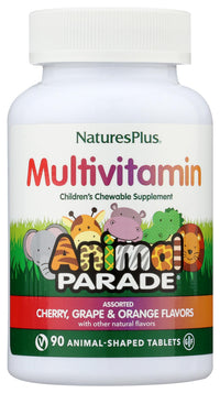 Thumbnail for NaturesPlus Animal Parade Children's Chewable Multivitamin - 90 Animal-Shaped Tablets - Natural Assorted Flavors - Vegetarian, Gluten Free - 45 Servings