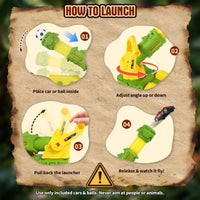 Thumbnail for LUCKFUTURE Dinosaur Truck Toy, Green Triceratops Launcher Vehicle - Dino Car Toy that Shoots, Fun Play Set with Cargo Carrier for Toddlers Kids Ages 3 4 5 6 7
