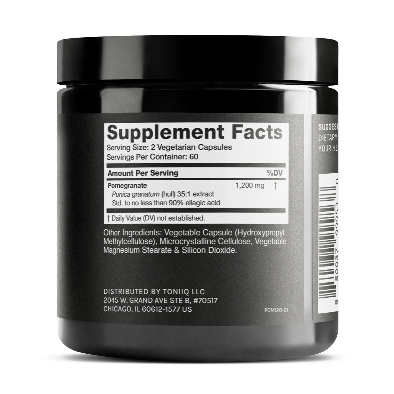 Toniiq Pomegranate Extract - Ultra High Potency 35:1 Extract with 90% Ellagic Acid - Highly Concentrated - Third-Party Lab Tested - 120 Capsules