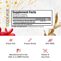 Thumbnail for Codeage Colostrum Supplement, Grass-Fed Colostrum - Prized First Milk - Grass-Finished, Freeze-Dried - Vitamins, Immunoglobulins, Growth Factors - Non-GMO, Gluten-Free - 180 Capsules