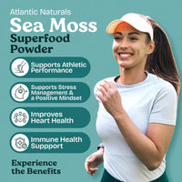 Thumbnail for Atlantic Naturals Superfood Organic Sea Moss Powder Blend with Ashwagandha, Maca Root & Beet Root | Ideal for Healthy Skin, Positive Mood & Energy | Vanilla Flavor (150g)