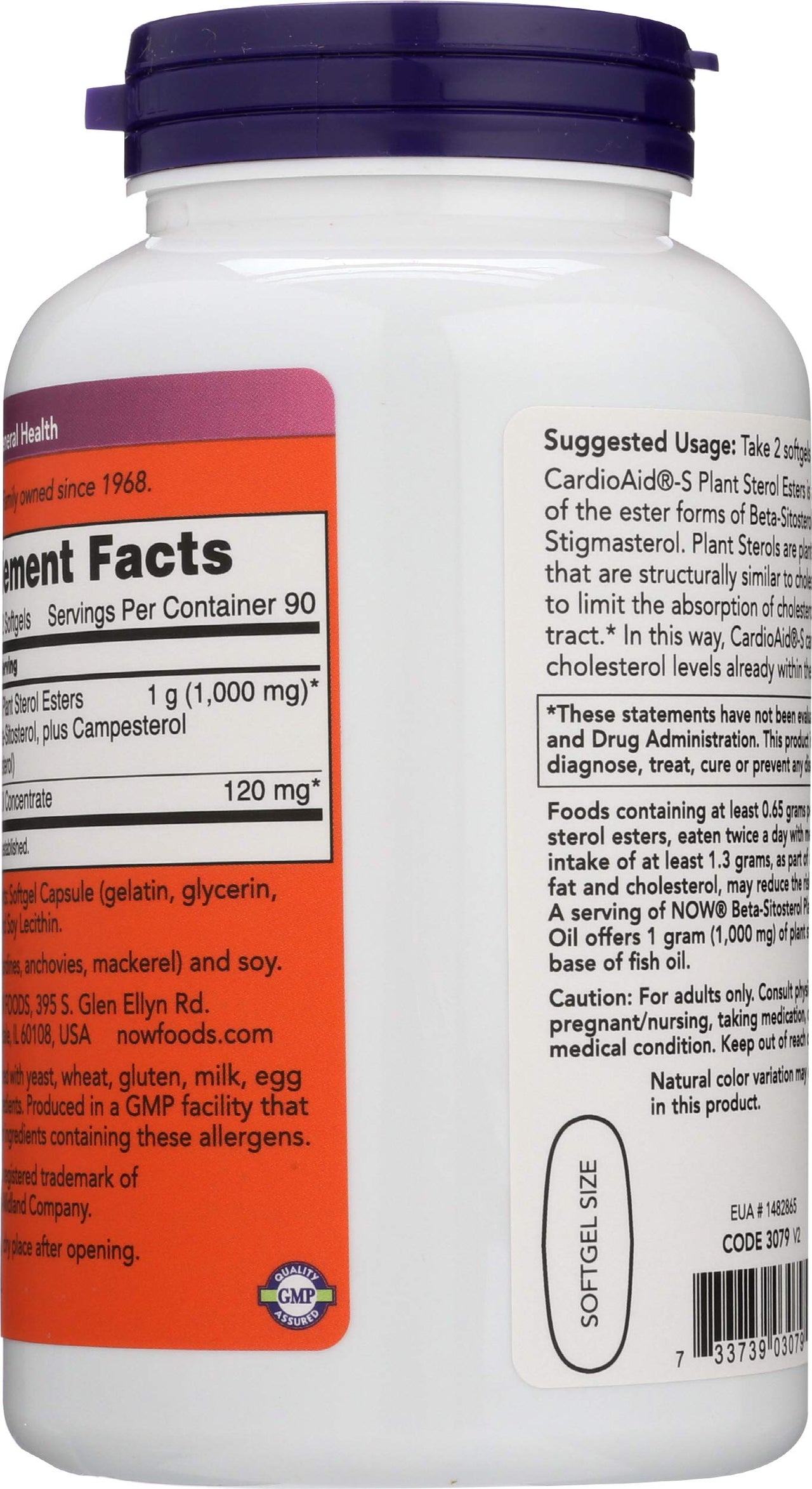 NOW FOODS SPO Beta-Sitosterol Plant Sterols with Fish Oil, 180 Count