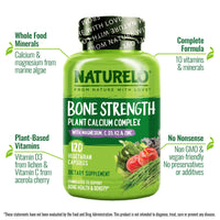 Thumbnail for NATURELO Calcium Supplement - with Vitamin C, Vitamin D3, K2, and Calcium Magnesium Zinc for Bone Strength with Calcium 600mg - Plant-Based, 120 Vegetarian Capsules, Non-GMO, Soy & Gluten-Free