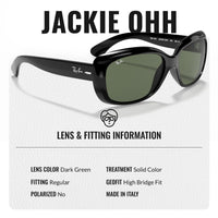 Thumbnail for Ray-Ban RB4101 Jackie Ohh Butterfly Shape Sunglasses With Eyewear Kit Bundle - High Bridge Fit - Ideal Formal and Casual Eyewear - Beach Sunglasses