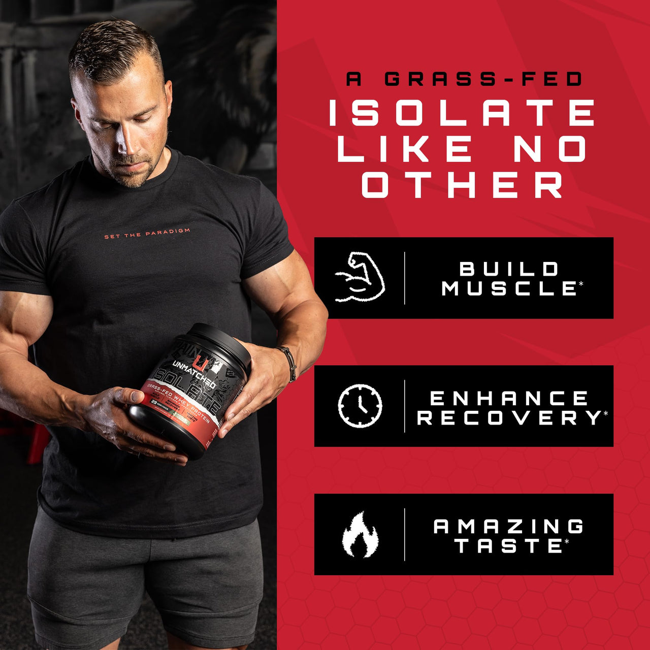 Unmatched Isolate Grass Fed Whey Protein | Muscle Build & Recovery | Gluten & Lactose Free | Natural Flavors & Sweeteners | 24g Protein | 29 Servings (Vanilla Milkshake)