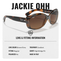 Thumbnail for Ray-Ban RB4101 JACKIE OHH Butterfly Shaped Non-Polarized Sunglasses for Women – Includes Official RAYBAN Eyewear Kit – Ideal Formal & Casual Wear Sunglasses – Pink/Brown Gradient Lens