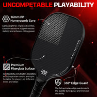 Thumbnail for BAGAIL Pickleball Paddles, USAPA Approved Fiberglass Surface Pickleball Set, Lightweight Pickle Ball Rackets with 4 Balls, 1 Bag, Designed in California for Traction and Stability - 4 Pack, Black