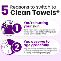 Thumbnail for CLEAN SKIN CLUB Healthy Aging Clean Towels® XL, Smooths Fine Lines Wrinkles & Texture, Disposable Face Dry Wipes, XL - 1 Pack (50 count)