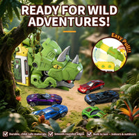 Thumbnail for LUCKFUTURE Dinosaur Truck Toy, Green Triceratops Launcher Vehicle - Dino Car Toy that Shoots, Fun Play Set with Cargo Carrier for Toddlers Kids Ages 3 4 5 6 7