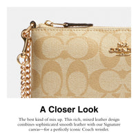 Thumbnail for COACH Signature Large Wristlet w Chain