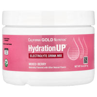 Thumbnail for California Gold Nutrition HydrationUP®, Electrolyte Drink Mix with Calcium, Potassium, Vitamin C, and Vitamin E, Mixed Berry, 8 oz (227 g)