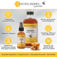 Thumbnail for Mickelberry Gardens Immune Support Ginger Honey Tonic – Organic Ginger Shots & Syrup for Immunity Boost, Digestive Health, and Wellness – 4 Oz