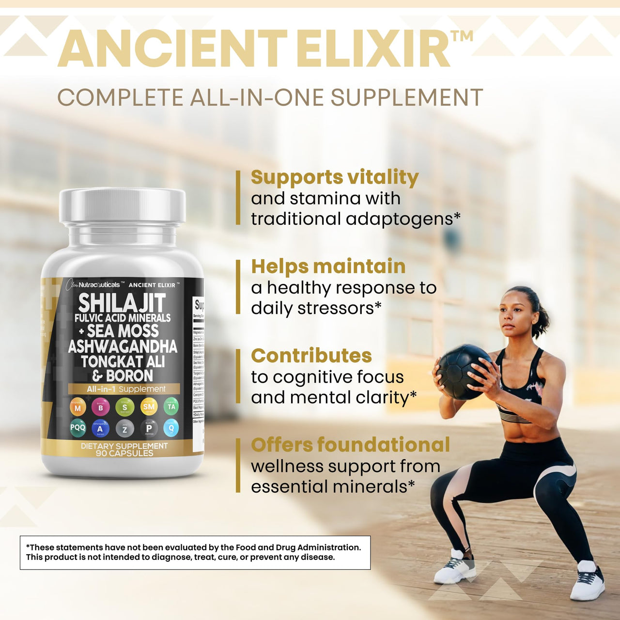 Clean Nutraceuticals Shilajit Supplement for Men with Sea Moss, Tongkat Ali, Ashwagandha, Boron, Zinc, CoQ10, PQQ - Fulvic Acid Capsules - Energy Support - 90 Count - Resin, Gummy & Powder Alternative
