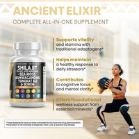 Thumbnail for Clean Nutraceuticals Shilajit Supplement for Men with Sea Moss, Tongkat Ali, Ashwagandha, Boron, Zinc, CoQ10, PQQ - Fulvic Acid Capsules - Energy Support - 90 Count - Resin, Gummy & Powder Alternative