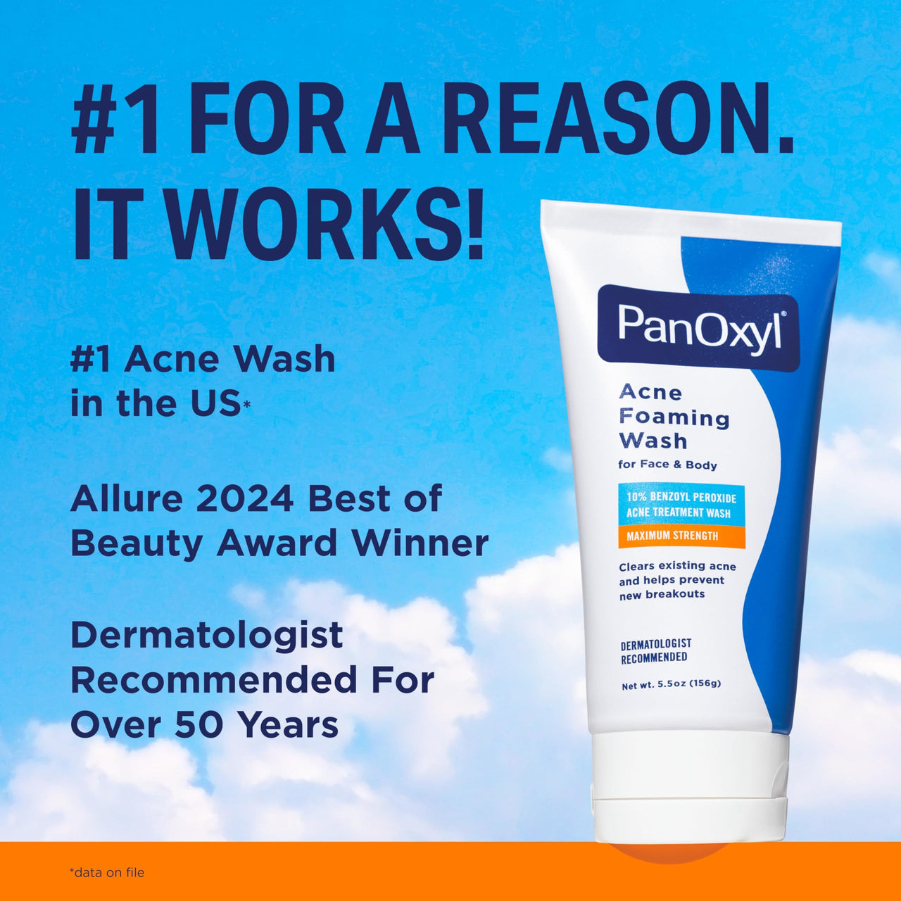 PanOxyl 10% Benzoyl Peroxide Acne Foaming Wash, Maximum Strength, Daily Acne-Fighting Face & Body Cleanser, Face Wash to Clear, Treat and Prevent Acne Pimples and Stubborn Breakouts, 5.5 Oz, Pack of 2