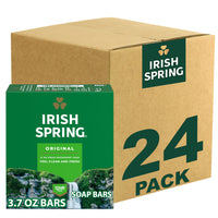 Thumbnail for Irish Spring Bar Soap for Men, Original Clean, Smell Fresh and Clean for 12 Hours, Men Soap Bars for Washing Hands and Body, Mild for Skin, Recyclable Carton, 3.7 Ounce - 3 Count (Pack of 8)