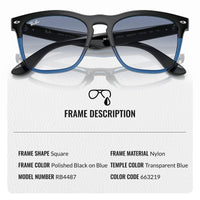 Thumbnail for Ray-Ban RB4487 STEVE Square Shape Sunglasses With Eyewear Kit Bundle - High Bridge Fit - Casual Wear Square Sunglasses