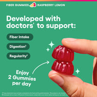 Thumbnail for Physician's CHOICE Fiber Gummies for GLP-1 Support - No Sugar Added & Vegan - Raspberry Lemon - Natural Chicory Root Prebiotic Fiber Gummy - Digestive Health & Regularity for Women & Men - 60CT