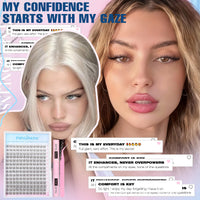 Thumbnail for Natural Lash Extension Kit 168Pcs Lash Clusters Kit Wispy Eyelash Extensions 9-12MM Individual Lashes Extensions with Bond and Seal Lash Glue and Eyelash Extension Tweezers DIY at Home by TNFVLONEINS