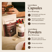 Thumbnail for Real Mushrooms Lion’s Mane Supplement Powder - Organic Lions Mane Extract - Functional Mushrooms with Verified Beta Glucans – Functional Blend – Non-GMO, Vegan with 150 Servings