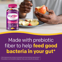 Thumbnail for MiraFIBER Gummies from The Makers of MiraLAX, 8g of Daily Fiber Per Serving, Metabolism Support with B Vitamins, Gut Health for Men & Women, Prebiotic Fiber Gummies for Adults, Mixed Fruit Flavor 72Ct