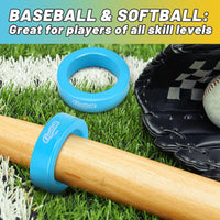 Thumbnail for CIGITDT 2 Pack Baseball and Softball Bat Weights - 16 oz Baseball Donuts for Adult + Youth Baseball Accessories- Fits All Standard Bats-Yellow & Blue