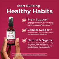 Thumbnail for MaryRuth Organics Vitamin B12 Liquid Spray | Vegan, Non-GMO, Gluten-Free | USDA Organic Supplement | Energy & Nervous System Support | B12 Vitamins for Women & Men | 720 mcg | 1 Fl Oz